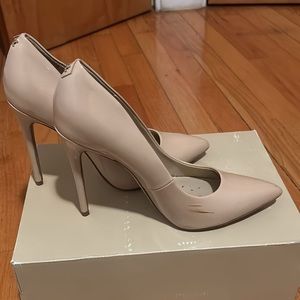Pointy nude heels